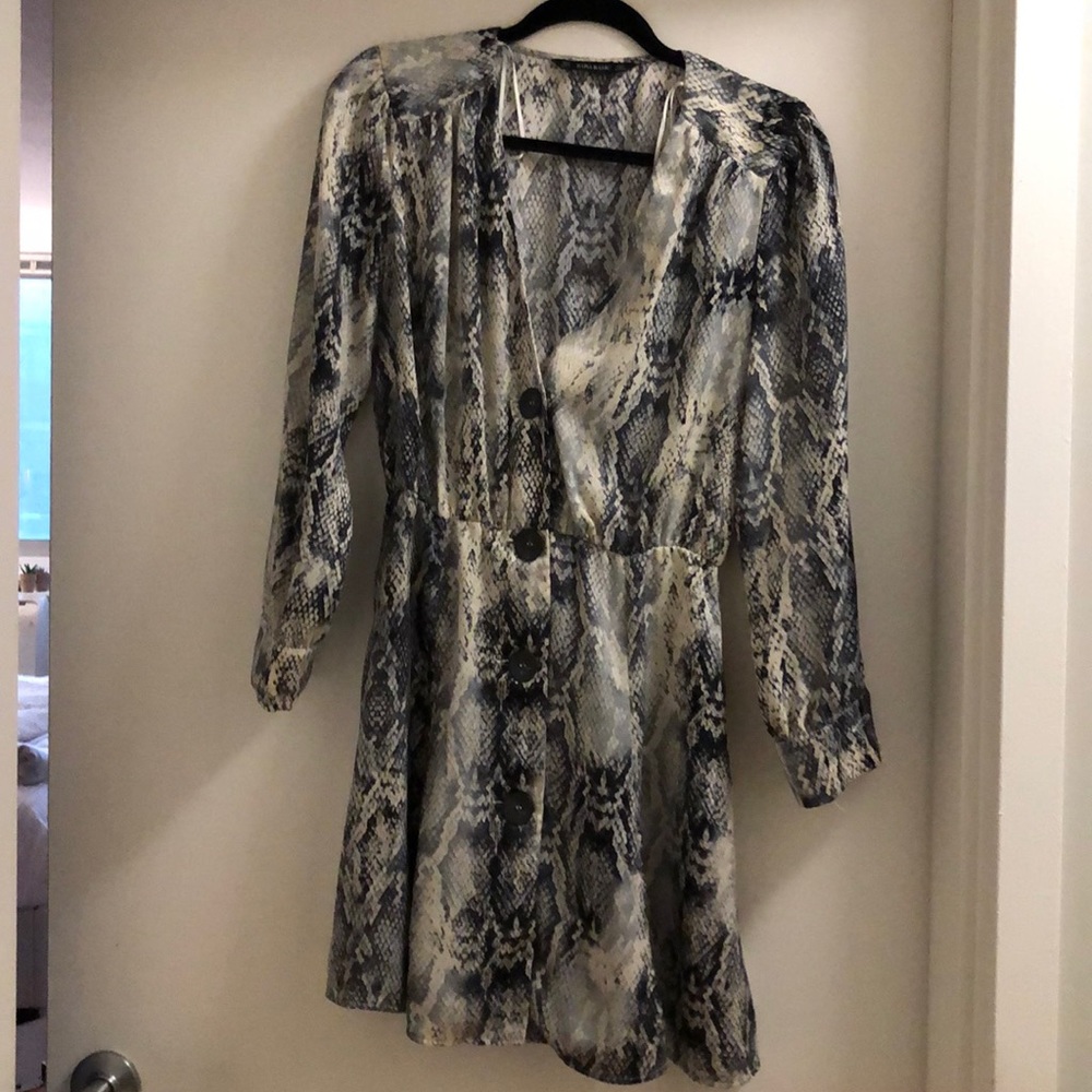 Zara Snakeskin Long Sleeve Dress